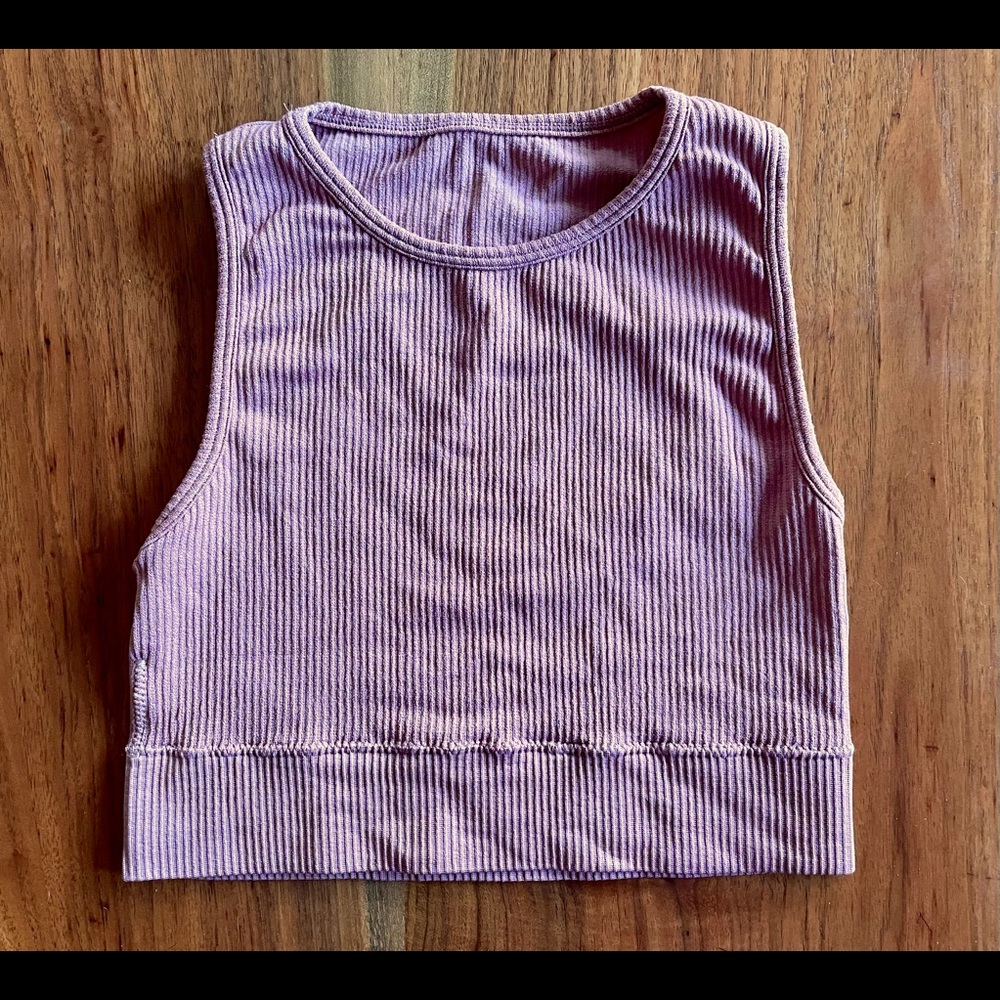 SKIMS stretch ribbed high neck bra s/m in rose clay